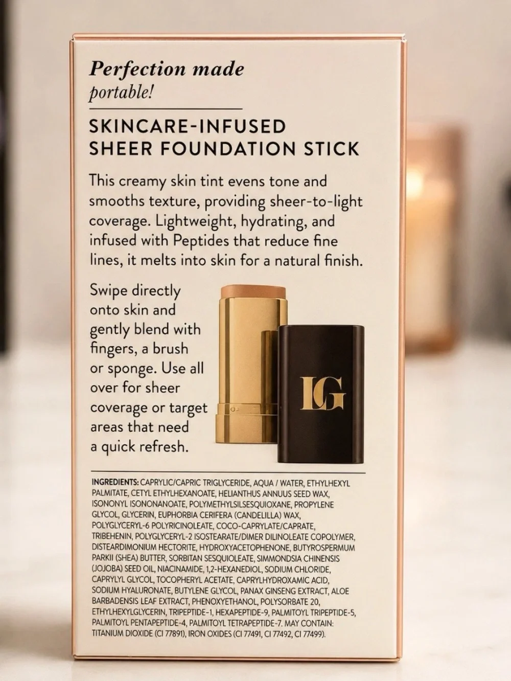 Laura Geller Skincare-Infused Sheer Foundation Stick - Medium - New in Box